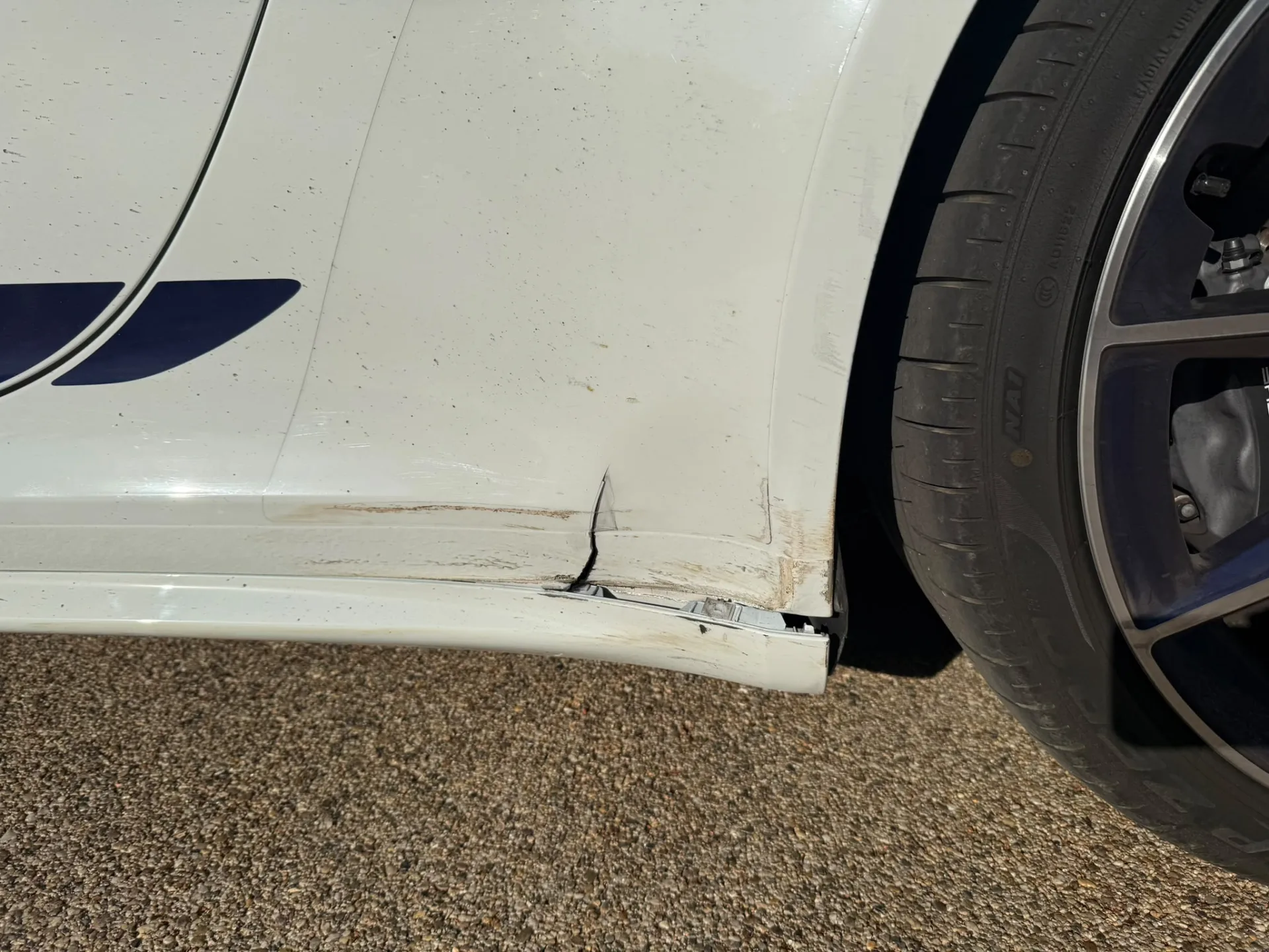Porsche Rear Wing Post Damage Repair