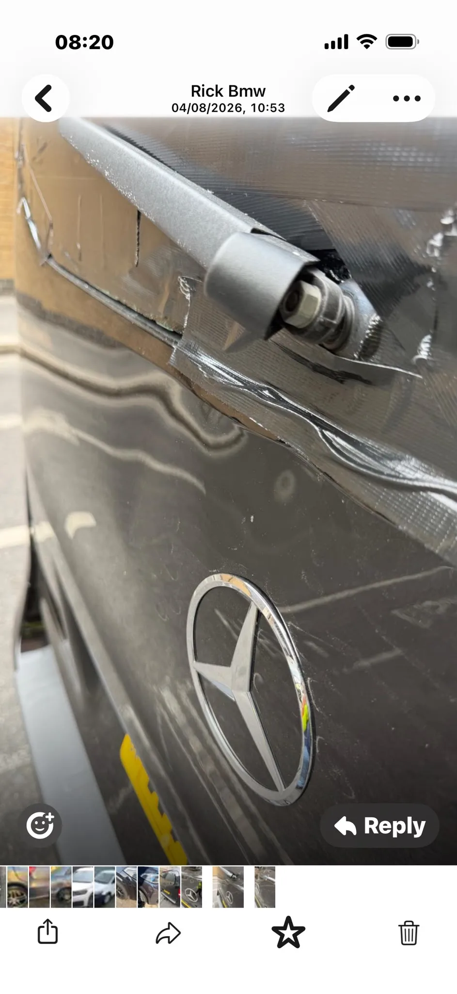 Mercedes Van Tailgate Crash Repair in Guildford, Surrey